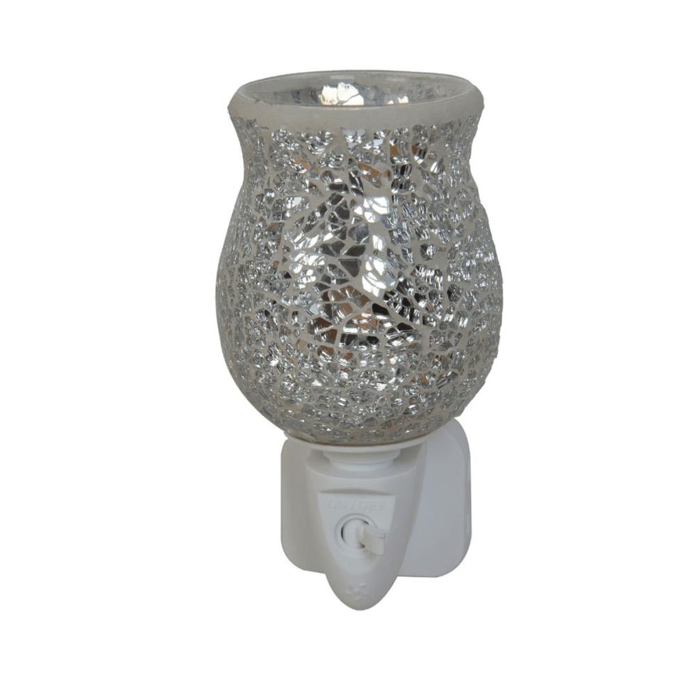 Sense Aroma Silver Crackle Tulip Mosaic Plug In Wax Melt Warmer Extra Image 1